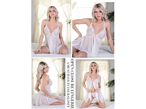 Avidlove (L) Lingerie Sexy Lace Babydoll Dress