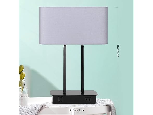 Lakumu Bedside Touch Control Table Lamp Gray