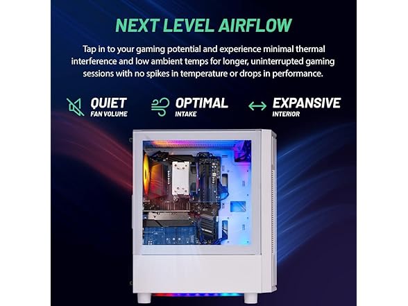 Skytech Gaming Archangel Desktop PC, Ryzen 5 5500 3.6 GHz (4.2GHz), NVIDIA RTX 3050 6GB, 1TB NVMe SSD, 16GB DDR4 RAM 3200, 650W Gold PSU, Wi-Fi, Win 11 (Open Box)