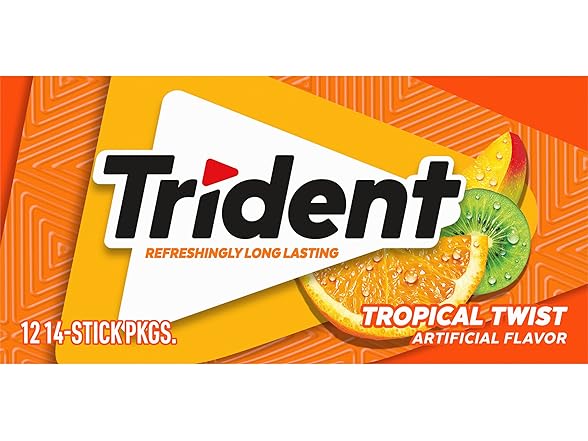 Trident Trident Tropical Twist Gum, 14pc, 12pk