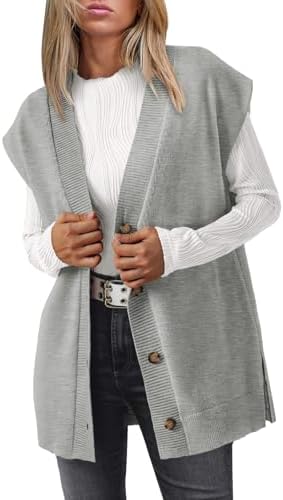 Lillusory V Neck Long Cardigan Vest