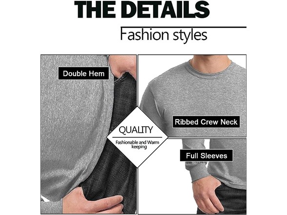 (3 or 6Pk) Mens L/S Crew Neck Solid Shirt