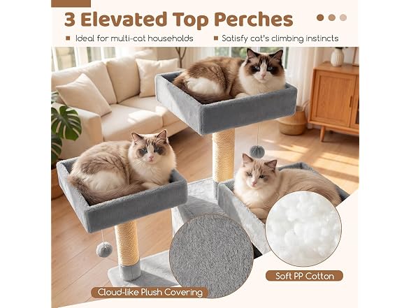 DORTALA Multi-Level Cat Tree, 65" Tall Cat Tower