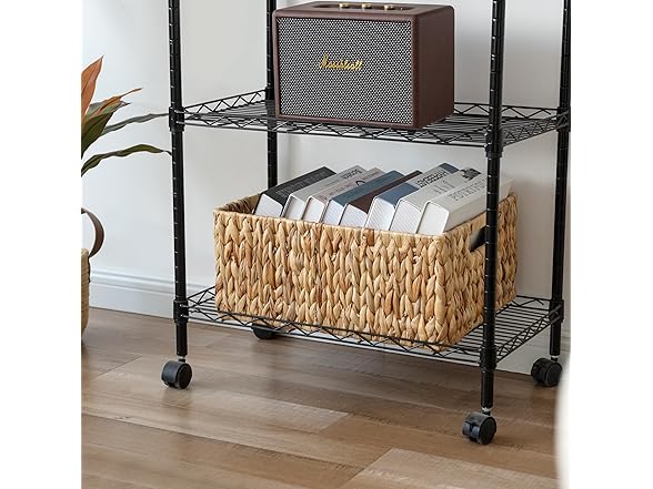 JS HANGER Large Woven Rattan Storage Basket 