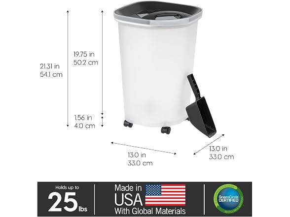 IRIS USA Dog Food Storage Container, Up to 2