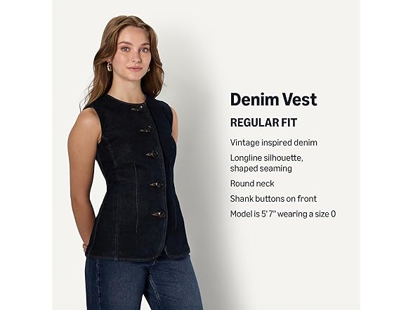 Amazon Essentials Womens RegularFit ButtonDown Denim Vest