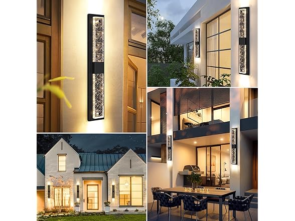 BesLowe Wall Lights, 31.5in W Crystal Bubble Glass 2Pk