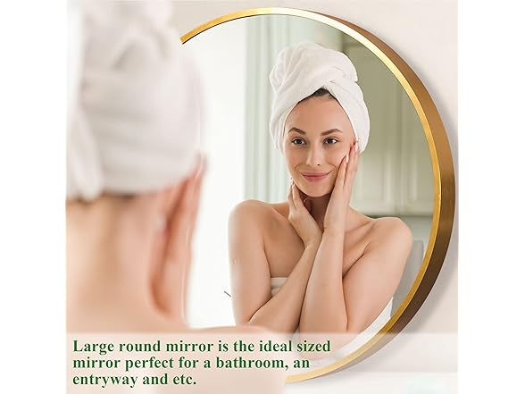 Trvone Gold Round Mirror 24inch