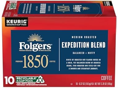 $5.99, Was $9.44, 36% Off! (10 Count) 1850 by Folgers Pioneer Blend Coffee K Cups dealfomo