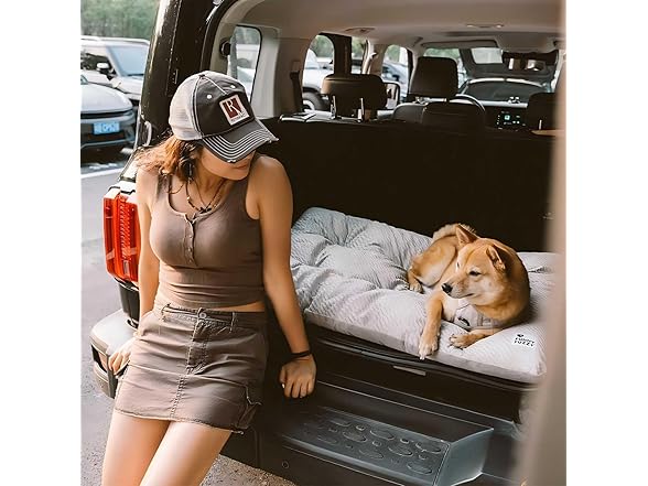 FUNNY FUZZY W2043 2 in 1 Dog Bed Crate Pad Light Grey XL