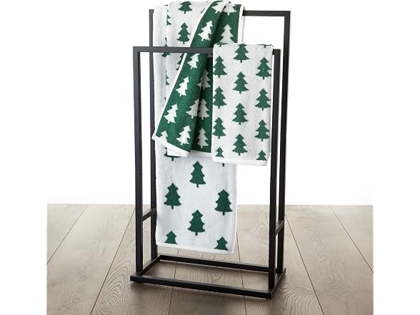 Winter Holiday Trees 100% Cotton Premium 4-Pc Towel Set