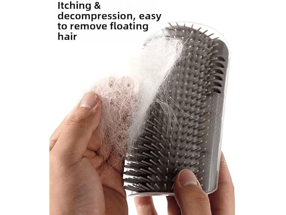 (2 Pack) Cat Corner Self Groomer Brush, Scratcher Post