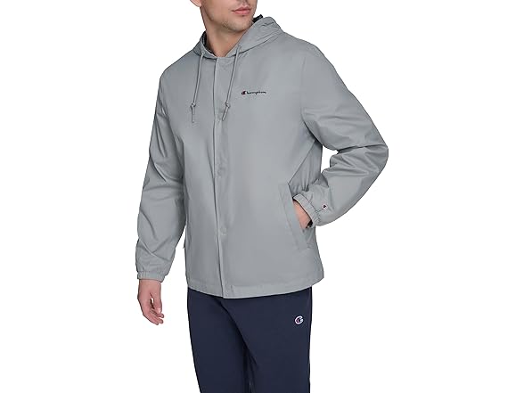 Champion Men Hooded Coaches Rain Jacket