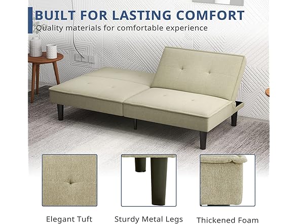 FONTOI Futon Sofa Bed Memory Foam Couch Sleeper