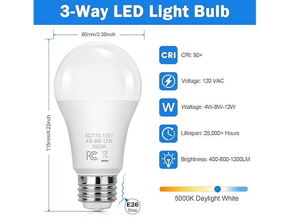 Yochoice 4-Pack LED Light Bulbs