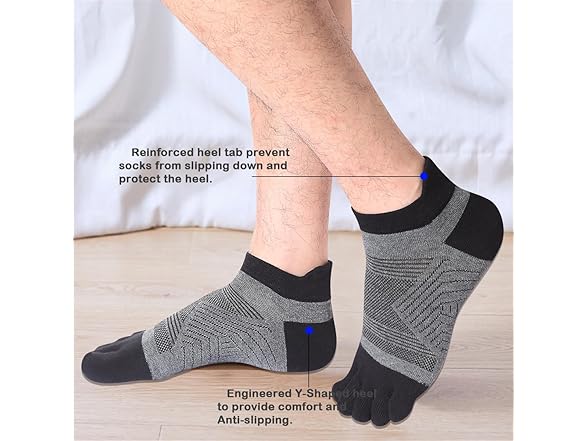 4 Pairs Unisex Toe Running Socks
