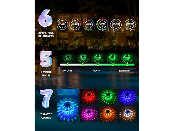 Floating Pool Lights, Rechargeable