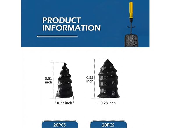 VIPFIT 40PCS Tire Repair Nail Kit
