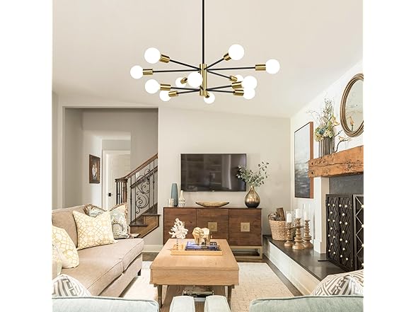 BesLowe 31'' 12-Light Modern Sputnik Chandelier