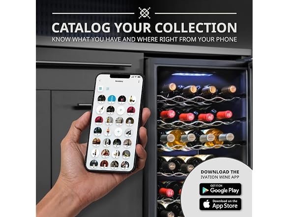 Ivation 18 Bottle Compressor Wine Cooler Refrigerator with Wi-Fi Smart App
