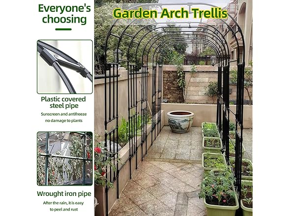 Garden Arch Arbor Trellis 59"x94.5"