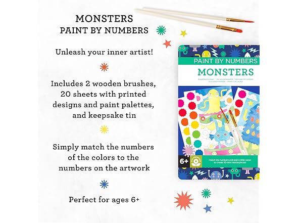 Petit Collage Paint by Numbers: Monsters