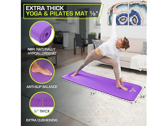 ProsourceFit Extra Thick Yoga and Pilates Mat