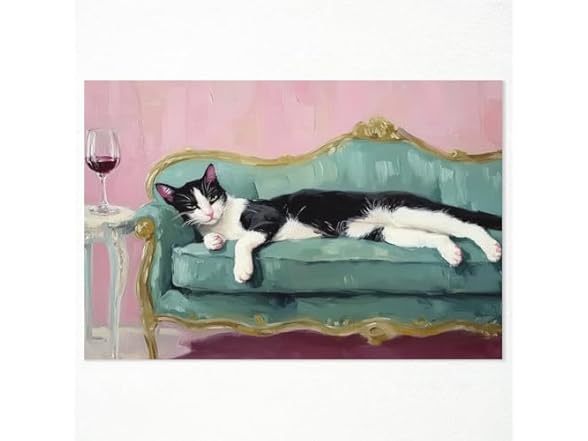 Generic Cat Poster Canvas, Tuxedo Cat