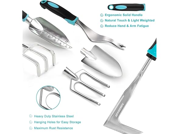 11-Piece Stainless Steel Garden Tool Set