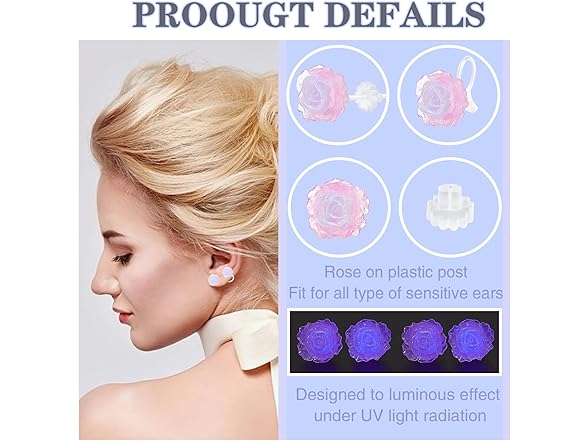 AGNURCADE 3D Rose Flower Earrings