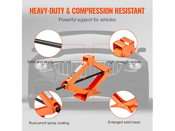 VEVOR Scissor Jack, 2.5 Ton