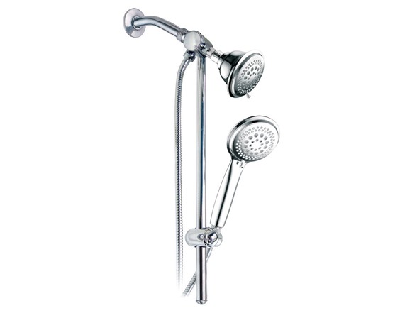 Overhead Handheld Shower With Slide Bar Hotel Spa 30-Setting SpiralFlo Shower Head Shower Head Combo