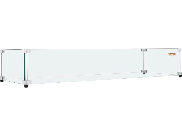 Glass Wind Guard for Rectangular Fire Pit 12.5x