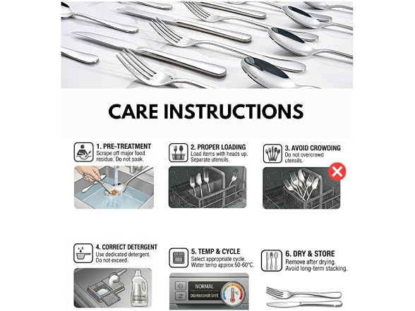 VIVANI 16Pc Stainless Steel Silverware Set