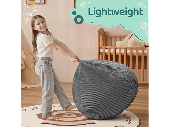 Cansunna Grey Bean Bag Chair 2'