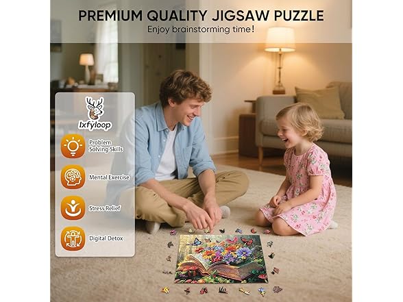 Ixfyloop Wooden Puzzles for Adults, Book Butterfly