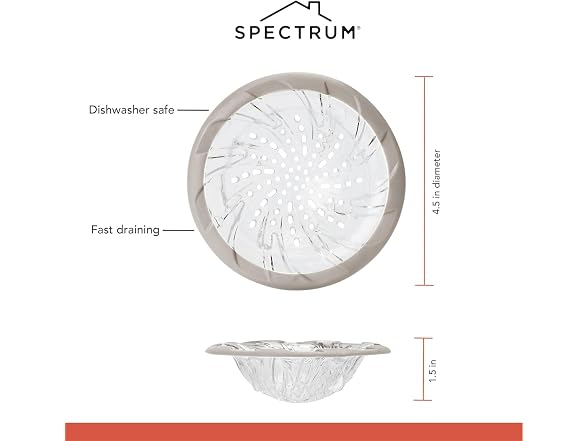 Spectrum Cora Spiral Kitchen Sink Drain Strainer, Warm Gray