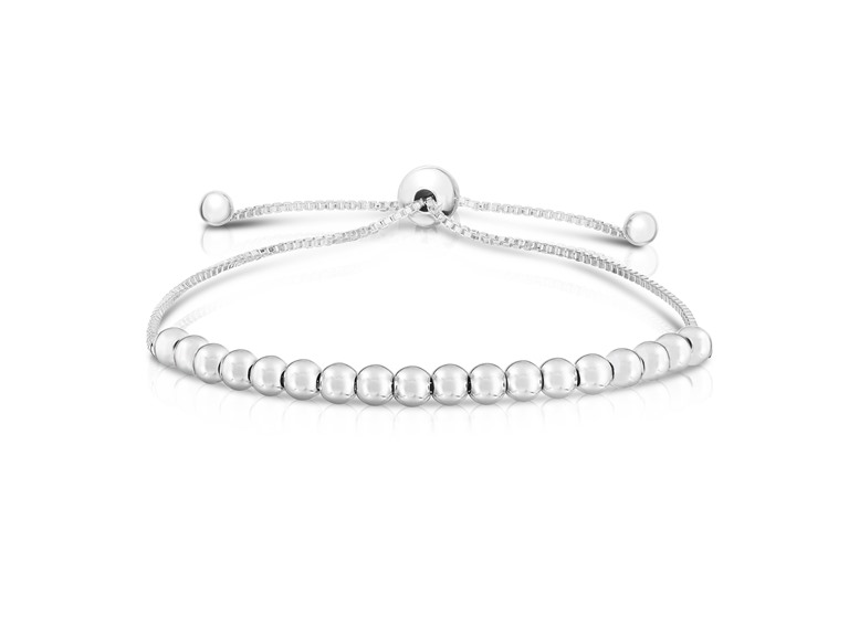 Yeidid Italian 925 Sterling Silver Adjustable Beaded Slider Bracelet