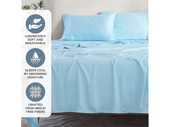 Superior 300 Thread Count Modal 4 Piece Deep Pocket Sheet Set