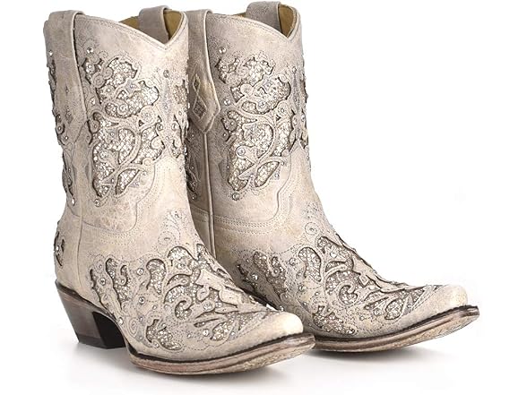 Corral Western Wedding White Booties