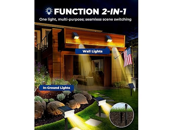 HGGH Solar Lights Outdoor Waterproof IP67, 60 LED 4Pk