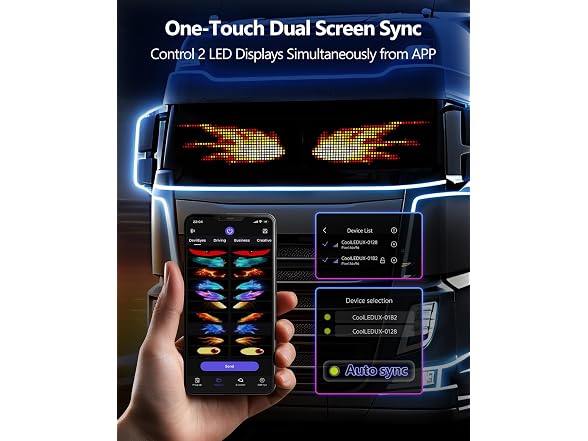 JDVOOTD Devil Eyes Car Windshield LED