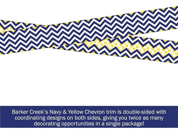 Barker Creek Double-Sided Border, Chevron Navy & Yellow