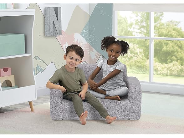 Delta Children Cozee Flip-Out Sherpa 2-in-1 Convertible Sofa to Lounger