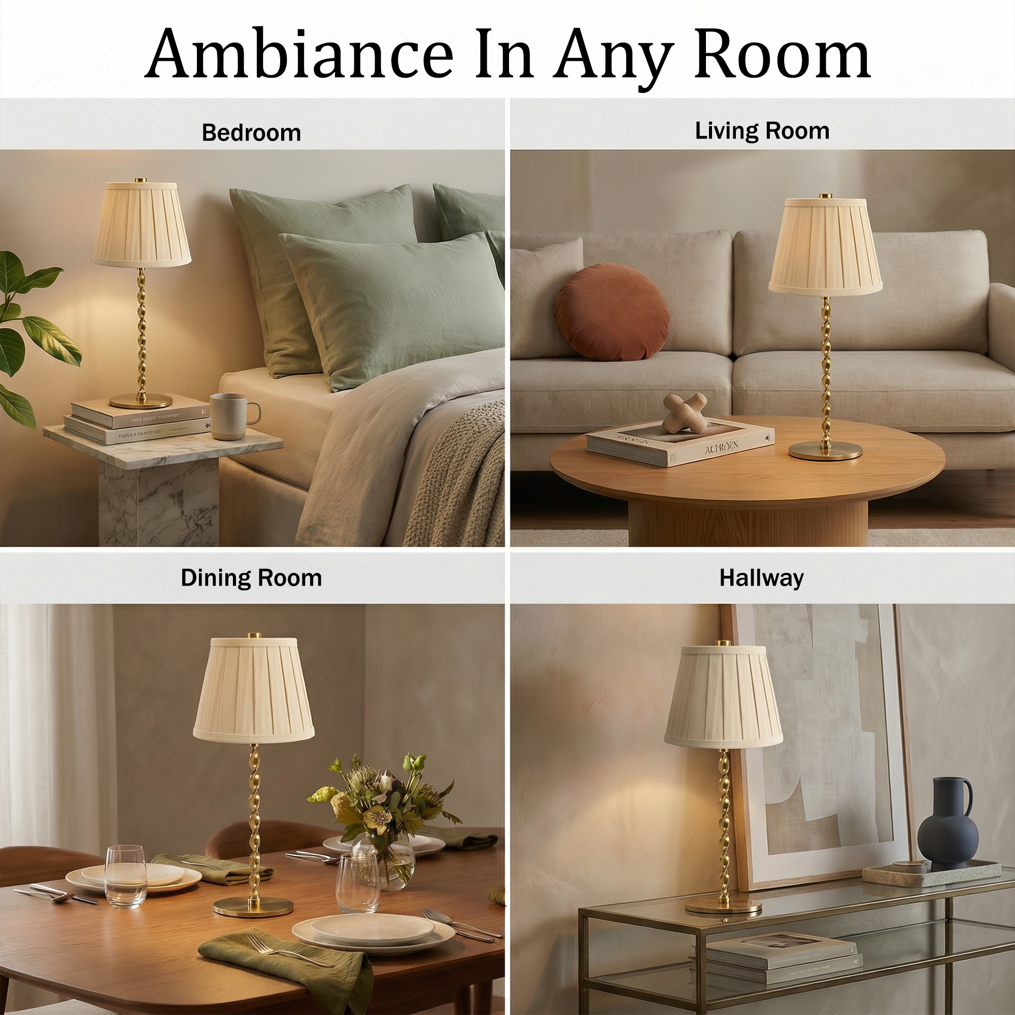 Twist Stem Wide Pleated Lamp - Gallery 26
