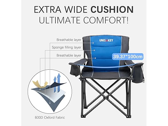 (2 Pack) Oversized Folding Camping Chair