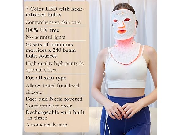 LED Red Light Therapy Face Mask & Neck