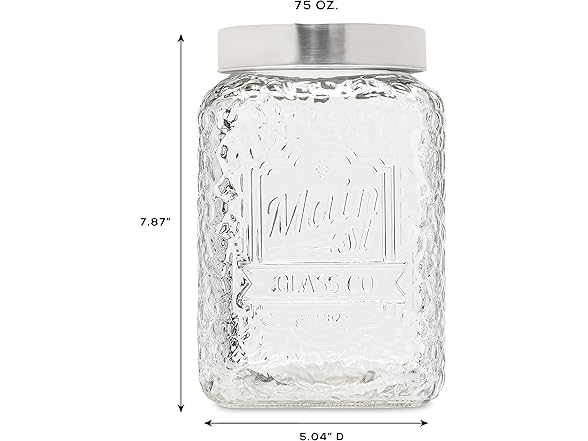 American Atelier Hammered Main St. Canister Set 3-Piece Glass Jars 