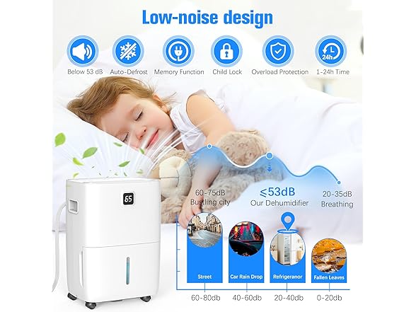 DEVERSE 80 Pints Energy Star Dehumidifier