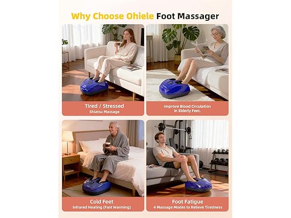 Ohiele Shiatsu Foot Massager with Heat